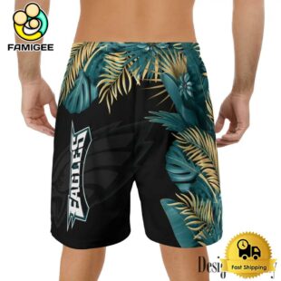 NFL Philadelphia Eagles Men's Summer Hawaiian Casual Drawstring Shorts