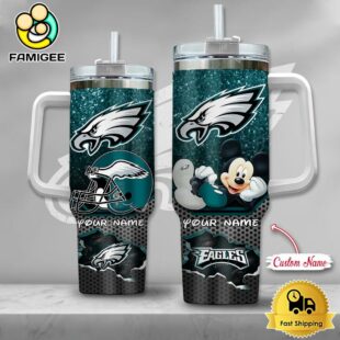 NFL Philadelphia Eagles Mickey Mouse Custom 40oz Stanley Cup Tumbler