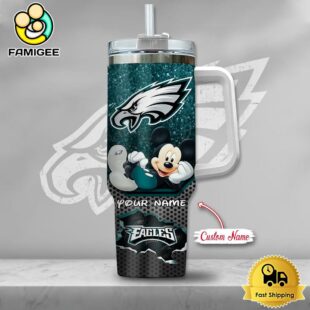 NFL Philadelphia Eagles Mickey Mouse Custom 40oz Stanley Cup Tumbler