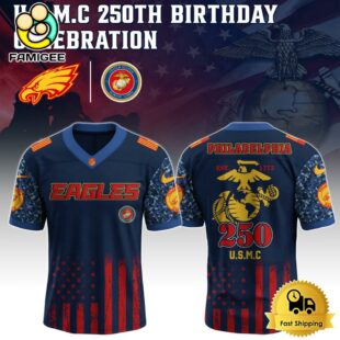 NFL Philadelphia Eagles Us Marine Corps Will Celebrate Its 250th Anniversary Football Jersey