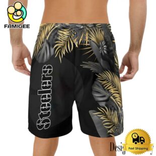 NFL Pittsburgh Steelers Men's Summer Hawaiian Casual Drawstring Shorts