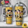 NFL Pittsburgh Steelers Mickey And Minnie Couple Custom 40oz Stanley Cup Tumbler