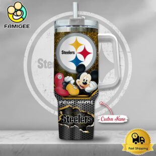 NFL Pittsburgh Steelers Mickey Mouse Custom 40oz Stanley Cup Tumbler