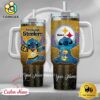 NFL Pittsburgh Steelers Stitch Glitter Custom 40oz Stanley Cup Tumbler
