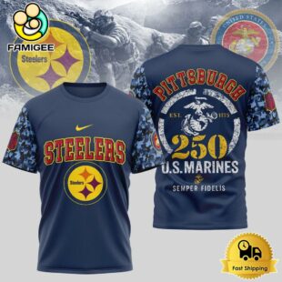 NFL Pittsburgh Steelers Us Marine Corps Will Celebrate Its 250th Anniversary T-Shirt