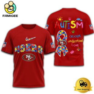 NFL San Francisco 49ers Autism Accept Understand Love T-Shirt