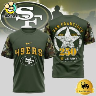 NFL San Francisco 49ers US Army 250th Anniversary Parade T-Shirt
