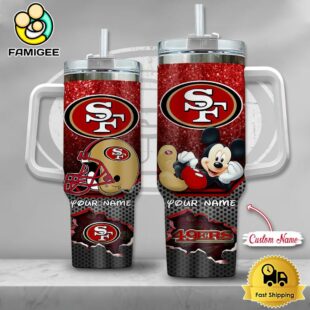 NFL San Francisco9ers Mickey Mouse Custom 40oz Stanley Cup Tumbler