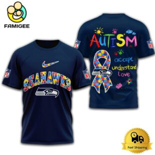 NFL Seattle Seahawks Autism Accept Understand Love T-Shirt