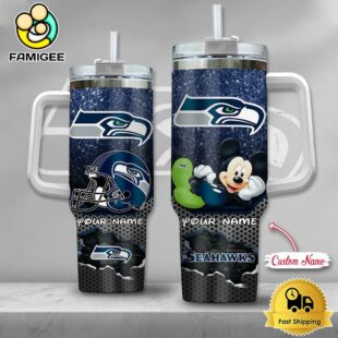 NFL Seattle Seahawks Mickey Mouse Custom 40oz Stanley Cup Tumbler