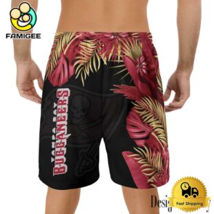 NFL Tampa Bay Buccaneers Men's Summer Hawaiian Casual Drawstring Shorts