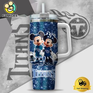 NFL Tennessee Titans Mickey And Minnie Couple Custom 40oz Stanley Cup Tumbler