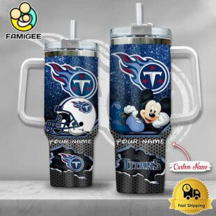 NFL Tennessee Titans Mickey Mouse Custom 40oz Stanley Cup Tumbler
