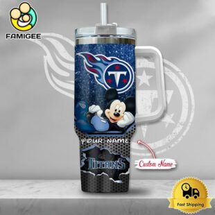 NFL Tennessee Titans Mickey Mouse Custom 40oz Stanley Cup Tumbler