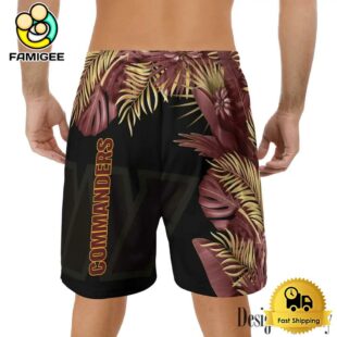 NFL Washington Commanders Men's Summer Hawaiian Casual Drawstring Shorts