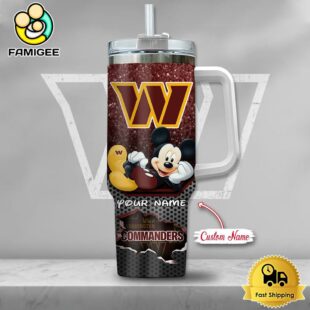 NFL Washington Commanders Mickey Mouse Custom 40oz Stanley Cup Tumbler