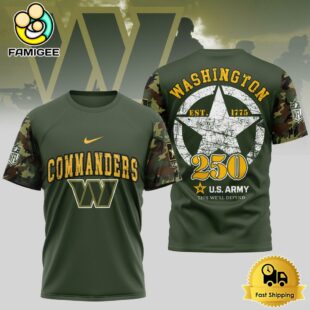 NFL Washington Commanders US Army 250th Anniversary Parade T-Shirt