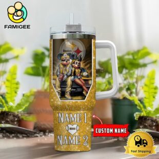 Pittsburgh Steelers NFL Mickey And Minnie Couple Custom 40oz Stanley Cup Tumbler