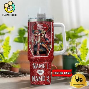 San Francisco9ers NFL Mickey And Minnie Couple Custom 40oz Stanley Cup Tumbler