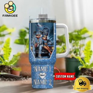 Tennessee Titans NFL Mickey And Minnie Couple Custom 40oz Stanley Cup Tumbler