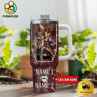 Washington Commanders NFL Mickey And Minnie Couple Custom 40oz Stanley Cup Tumbler