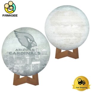 Arizona Cardinals City Skyline NFL Logo Design Moon Lamp