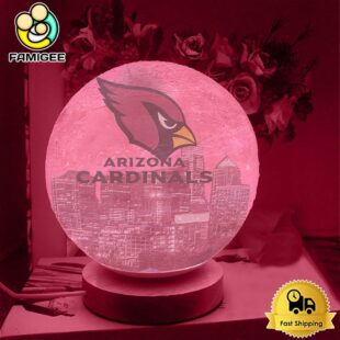 Arizona Cardinals City Skyline NFL Logo Design Moon Lamp