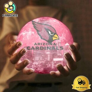 Arizona Cardinals City Skyline NFL Logo Design Moon Lamp