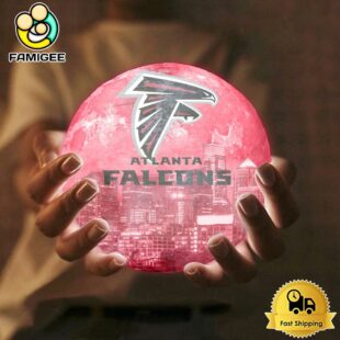 Atlanta Falcons City Skyline NFL Logo Design Moon Lamp