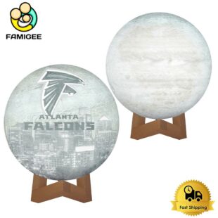 Atlanta Falcons City Skyline NFL Logo Design Moon Lamp