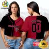 Atlanta Falcons Custom Woman Cropped Baseball Jersey, Football Crop Top