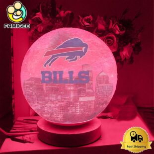 Buffalo Bills City Skyline NFL Logo Design Moon Lamp