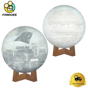 Carolina Panthers City Skyline NFL Logo Design Moon Lamp