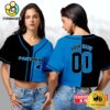 Carolina Panthers Custom Woman Cropped Baseball Jersey, Football Crop Top