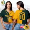 Green Bay Packers Custom Woman Cropped Baseball Jersey, Football Crop Top