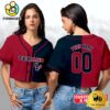 Houston Texans Custom Woman Cropped Baseball Jersey, Football Crop Top
