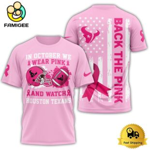 Houston Texans Wear Pink And Watch NFL International Games 2025 T-Shirt