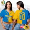 Los Angeles Chargers Custom Woman Cropped Baseball Jersey, Football Crop Top