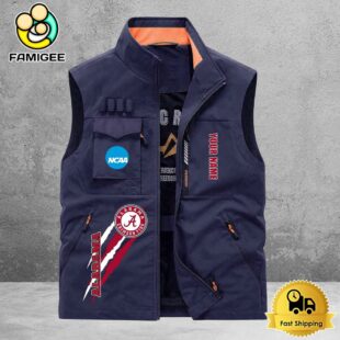 NCAA Alabama Crimson Tide Breathable Summer Sleeveless Jacket, Fishing Vest