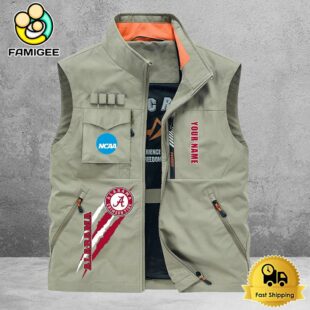 NCAA Alabama Crimson Tide Breathable Summer Sleeveless Jacket, Fishing Vest