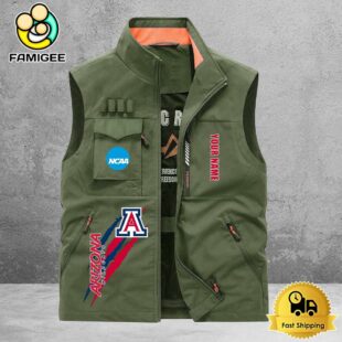 NCAA Arizona Wildcats Breathable Summer Sleeveless Jacket, Fishing Vest