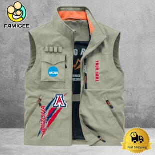 NCAA Arizona Wildcats Breathable Summer Sleeveless Jacket, Fishing Vest