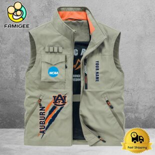 NCAA Auburn Tigers Breathable Summer Sleeveless Jacket, Fishing Vest