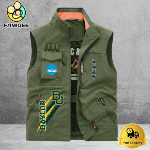 NCAA Baylor Bears Breathable Summer Sleeveless Jacket, Fishing Vest