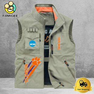 NCAA Clemson Tigers Breathable Summer Sleeveless Jacket, Fishing Vest