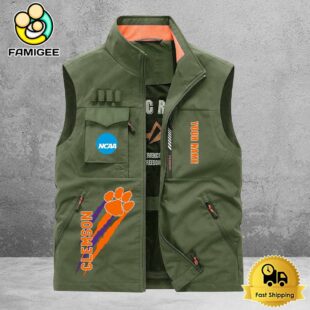 NCAA Clemson Tigers Breathable Summer Sleeveless Jacket, Fishing Vest