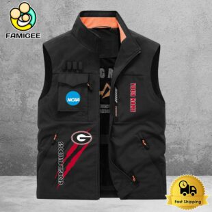 NCAA Georgia Bulldogs Breathable Summer Sleeveless Jacket, Fishing Vest
