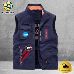NCAA Georgia Bulldogs Breathable Summer Sleeveless Jacket, Fishing Vest