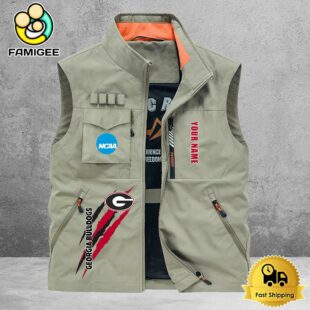 NCAA Georgia Bulldogs Breathable Summer Sleeveless Jacket, Fishing Vest