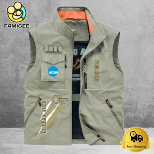 NCAA Georgia Tech Yellow Jackets Breathable Summer Sleeveless Jacket, Fishing Vest